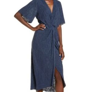 Dolman Plisse Midi Dress